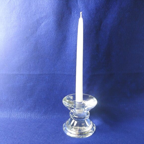 Taper and Pillar Crystal Glass Candle Holder Faceted Design Elegant Home Decor - Picture 2 of 7